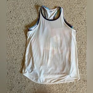 Athleta White and Multicolor Tank Top